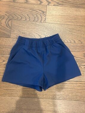 Aritzia Deep Navy Elastic-Waist Athletic Shorts